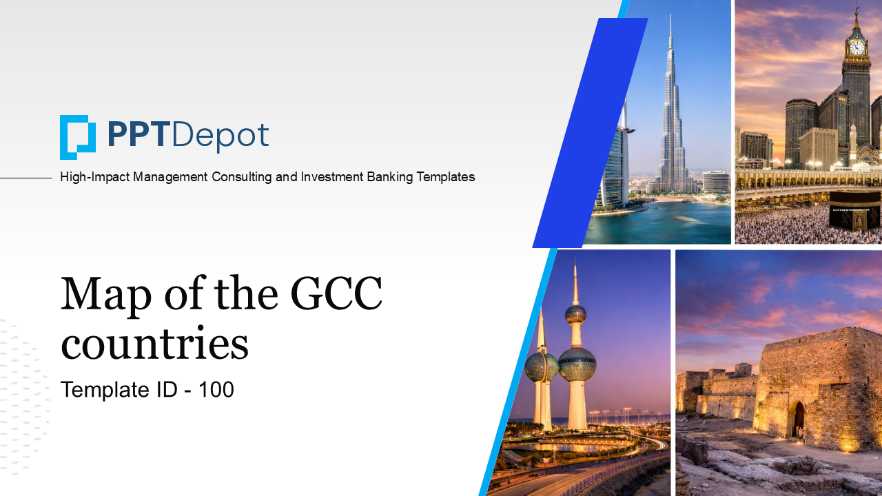 GCC (Gulf Cooperation Council) Country Maps PPT Slide 1