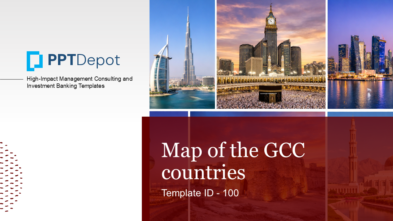 GCC (Gulf Cooperation Council) Country Maps PPT Slide 1
