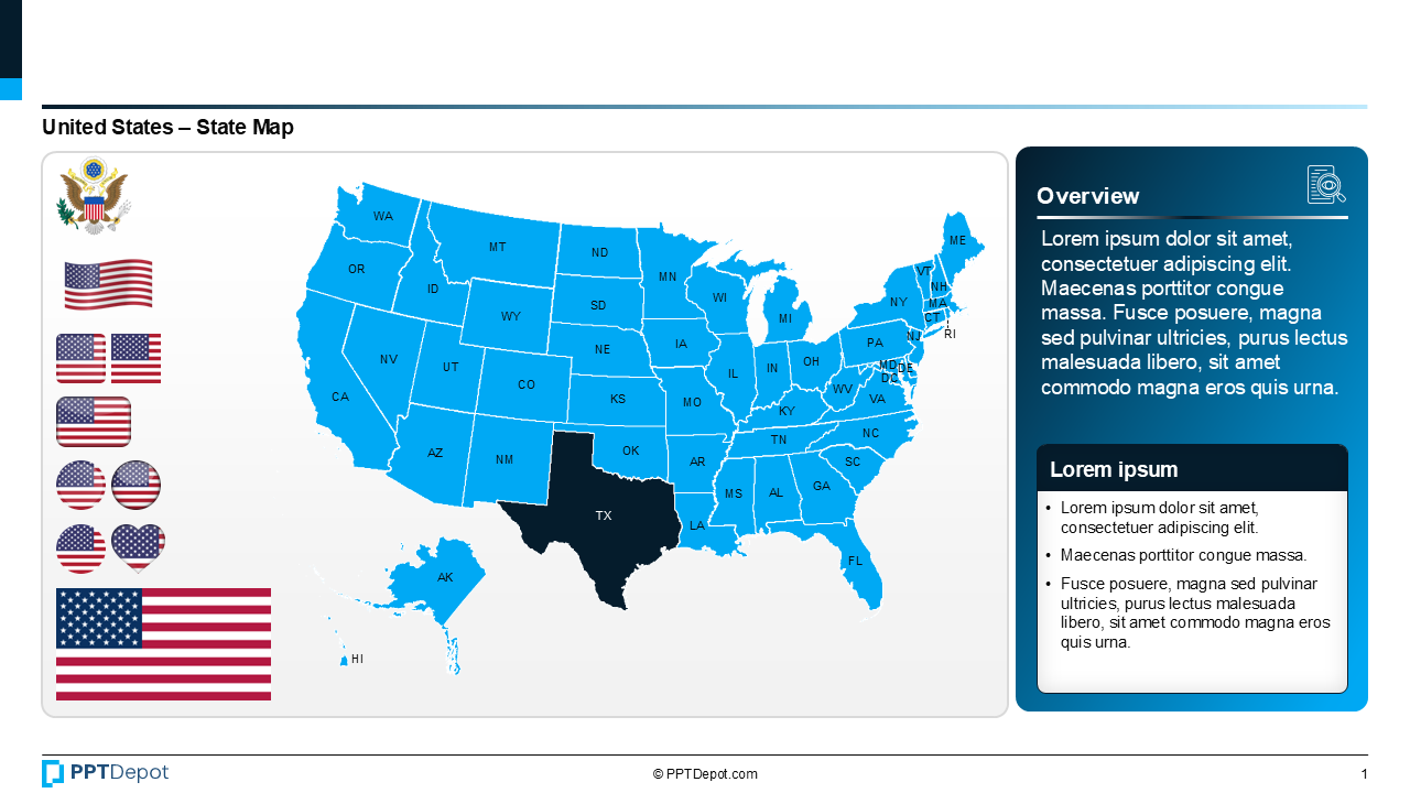 Map Series: Texas PPT Map PPT Slide 2