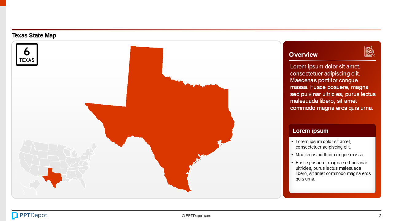 Map Series: Texas PPT Map PPT Slide 3