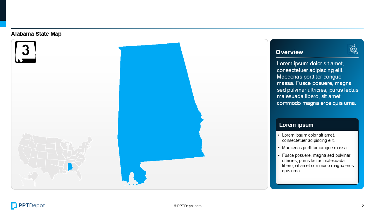 Map Series: Alabama PPT Map PPT Slide 3