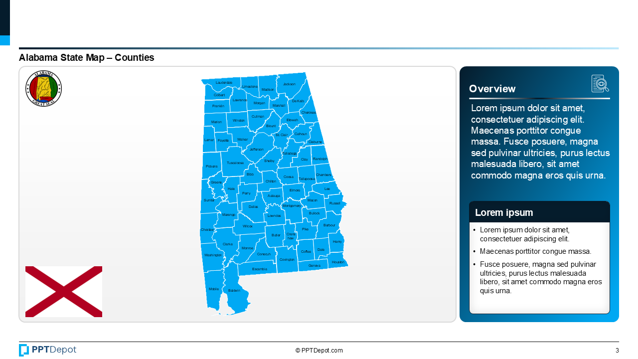 Map Series: Alabama PPT Map PPT Slide 4