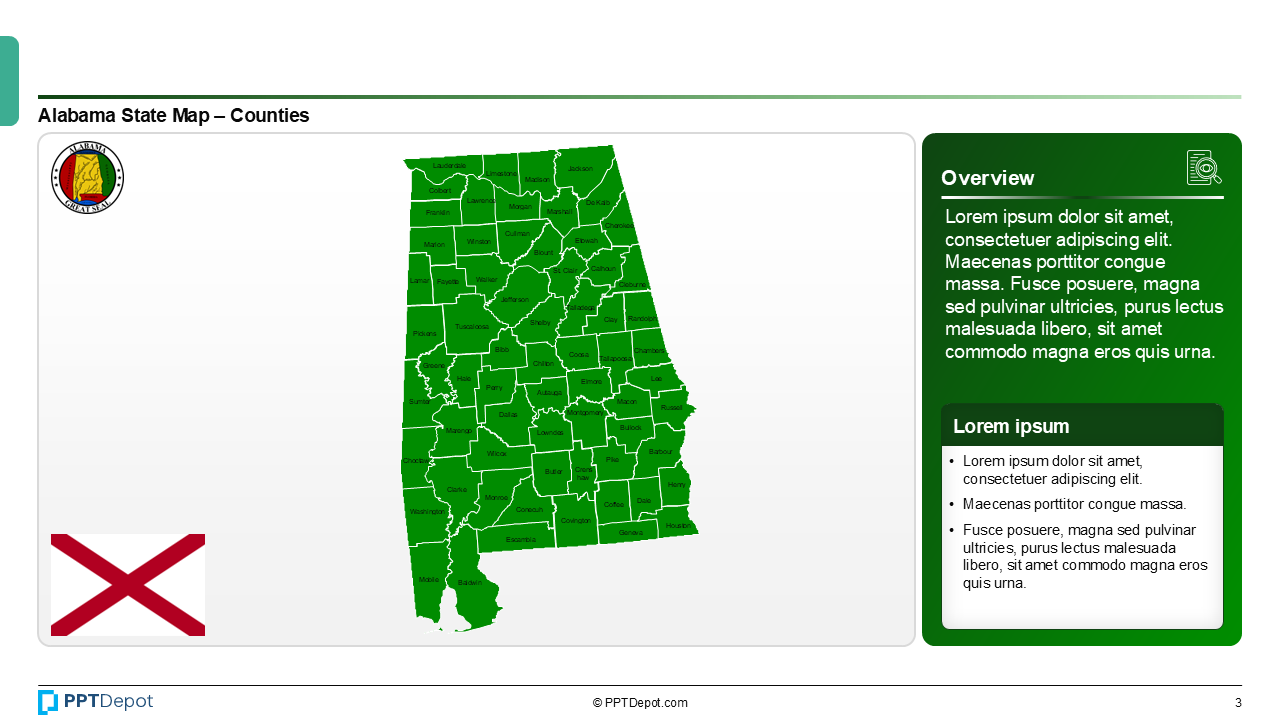 Map Series: Alabama PPT Map PPT Slide 4