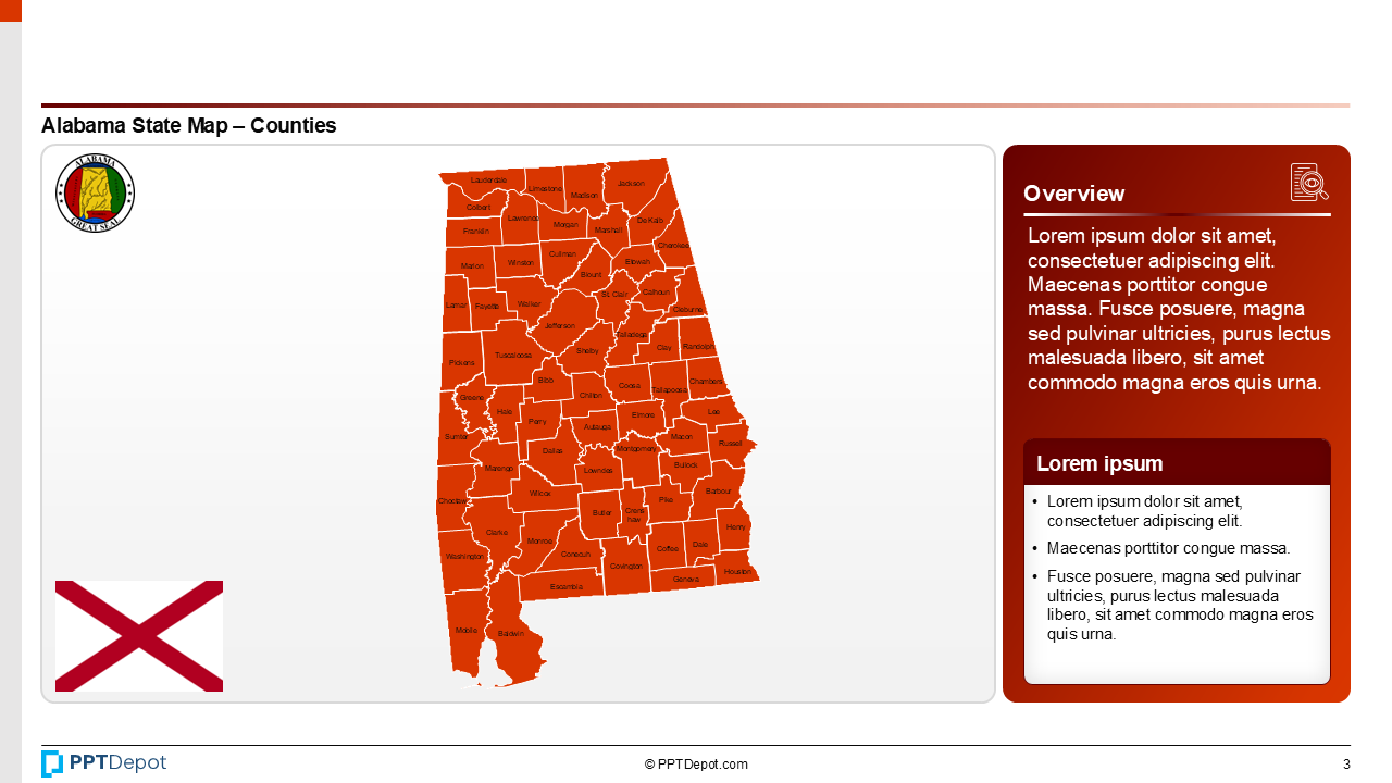 Map Series: Alabama PPT Map PPT Slide 4