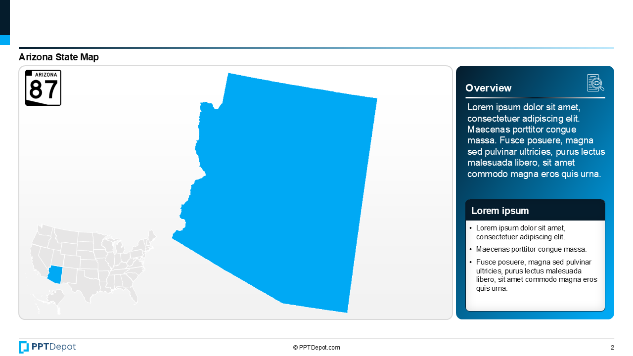 Map Series: Arizona PPT Map PPT Slide 3