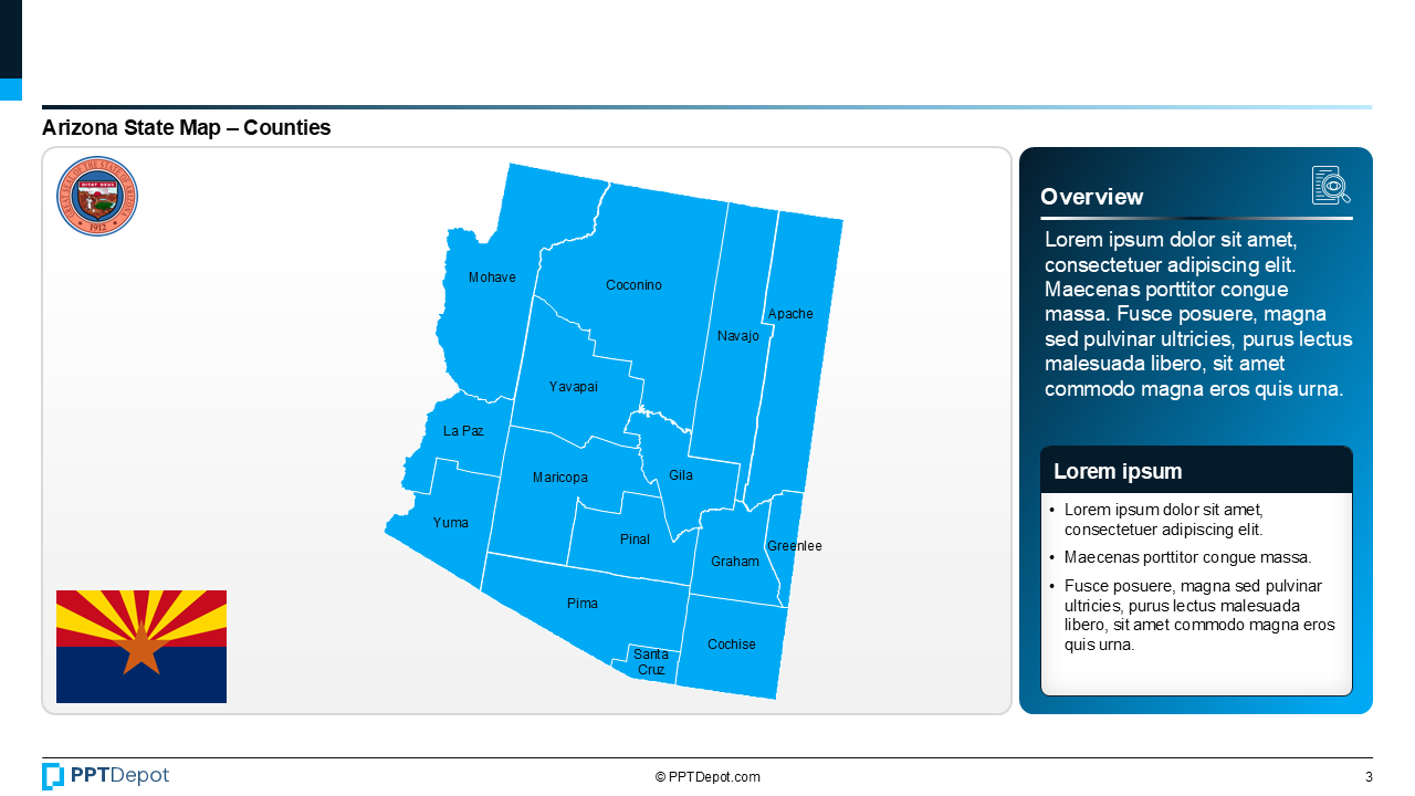 Map Series: Arizona PPT Map PPT Slide 4