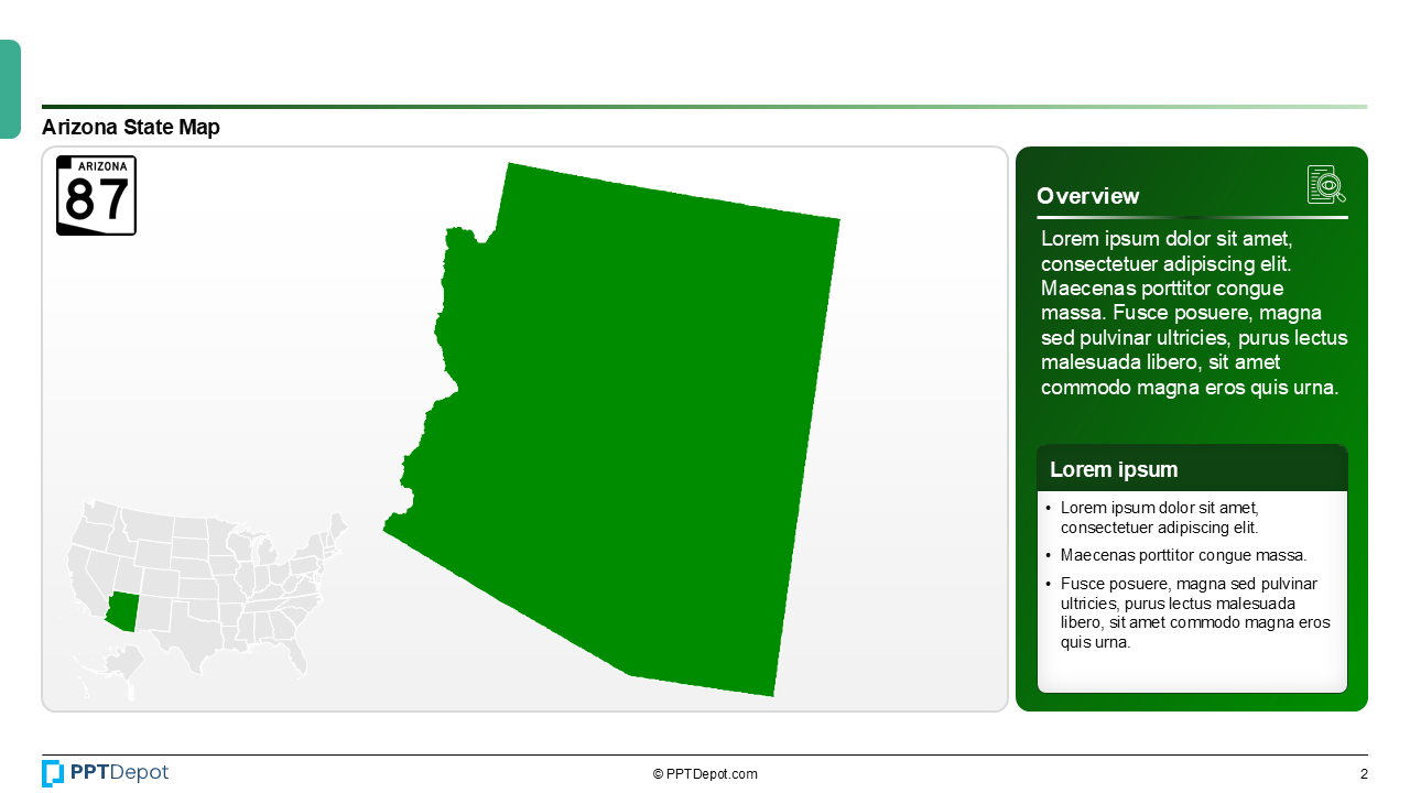 Map Series: Arizona PPT Map PPT Slide 3