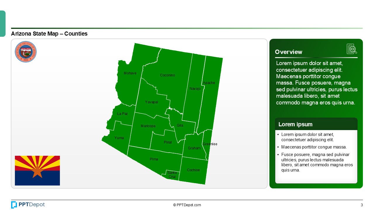 Map Series: Arizona PPT Map PPT Slide 4