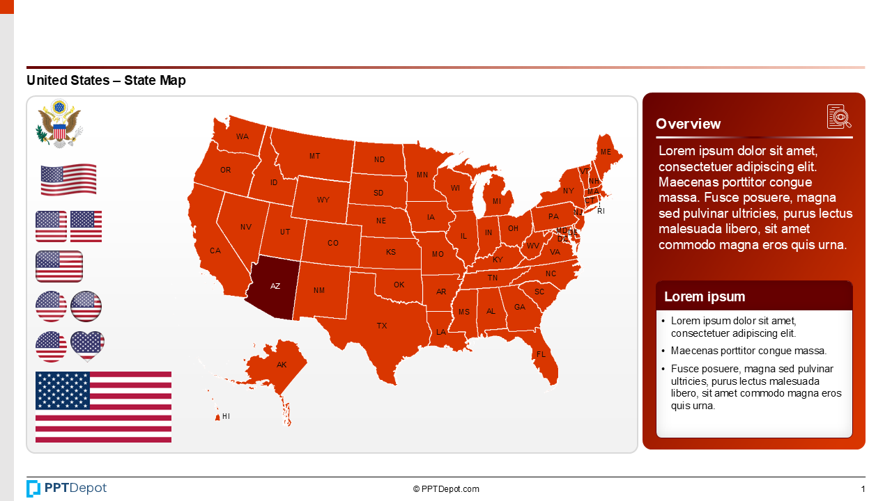 Map Series: Arizona PPT Map PPT Slide 2