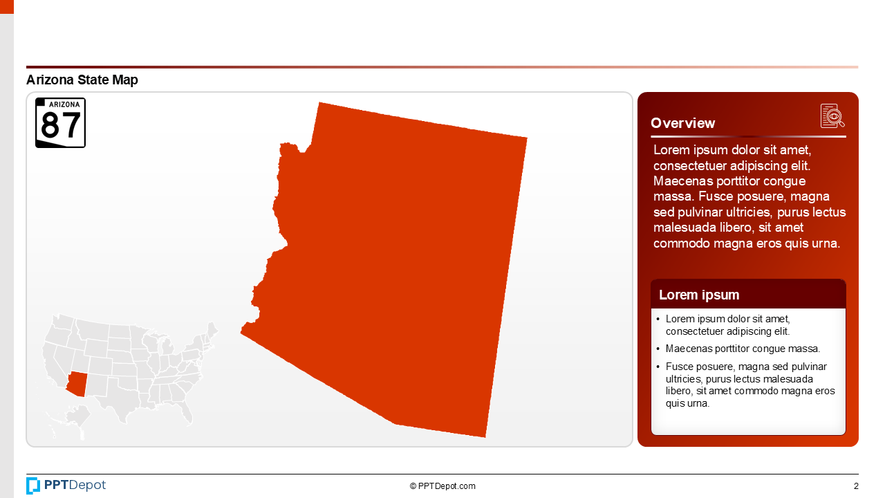 Map Series: Arizona PPT Map PPT Slide 3