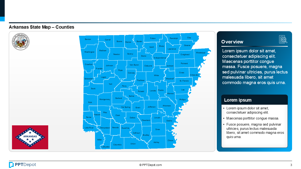 Map Series: Arkansas PPT Map PPT Slide 4