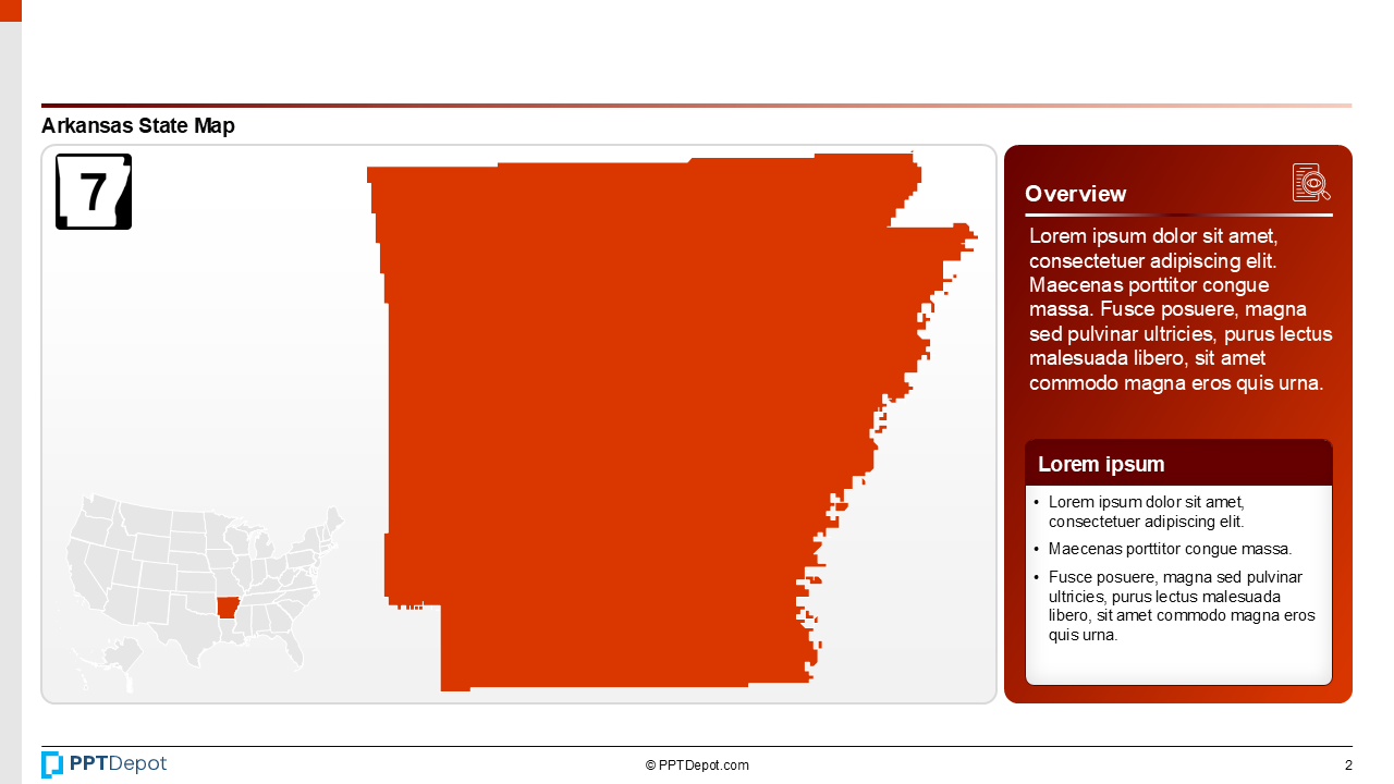 Map Series: Arkansas PPT Map PPT Slide 3