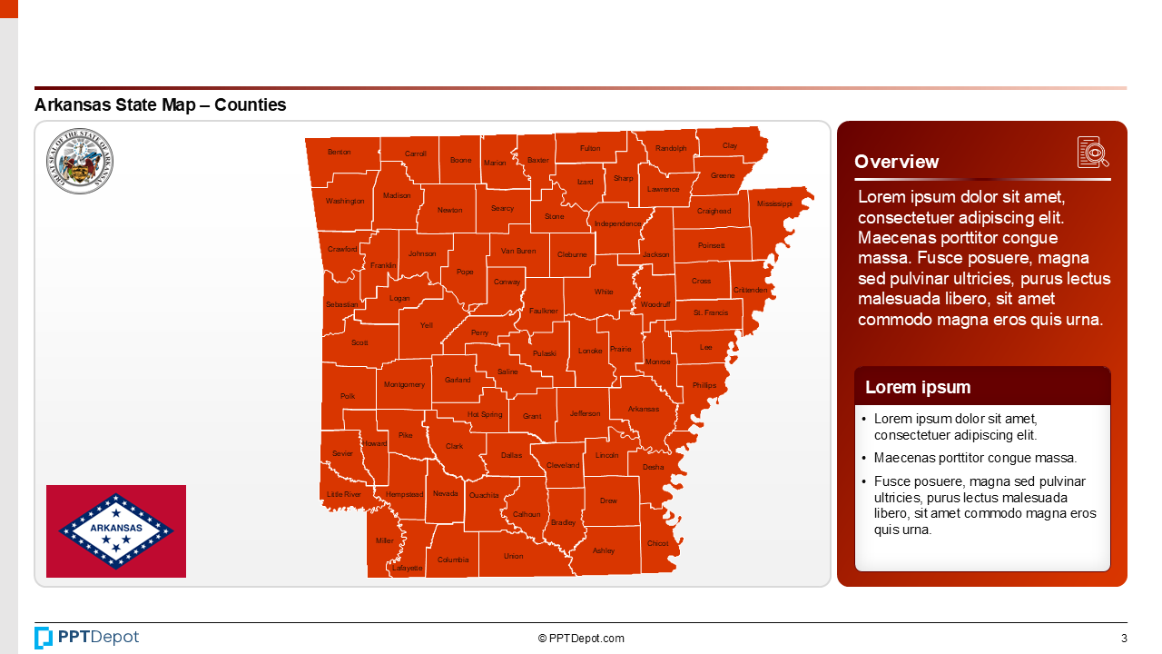 Map Series: Arkansas PPT Map PPT Slide 4