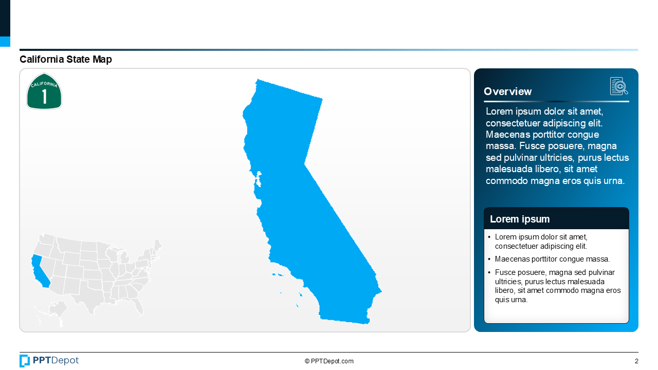 Map Series: California PPT Map PPT Slide 3