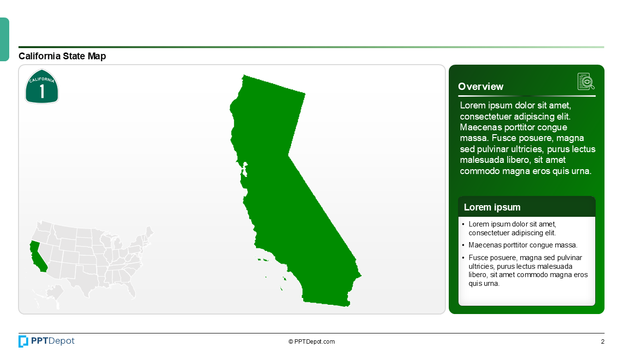 Map Series: California PPT Map PPT Slide 3