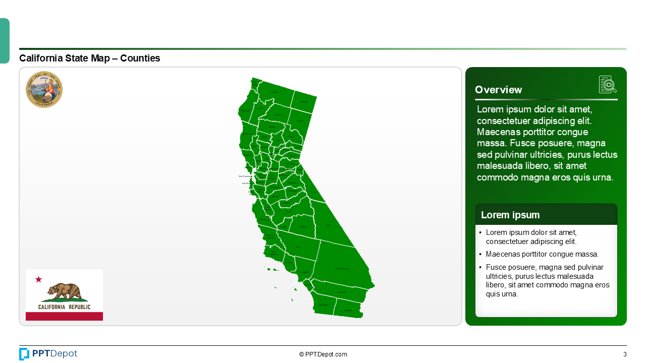 Map Series: California PPT Map PPT Slide 4