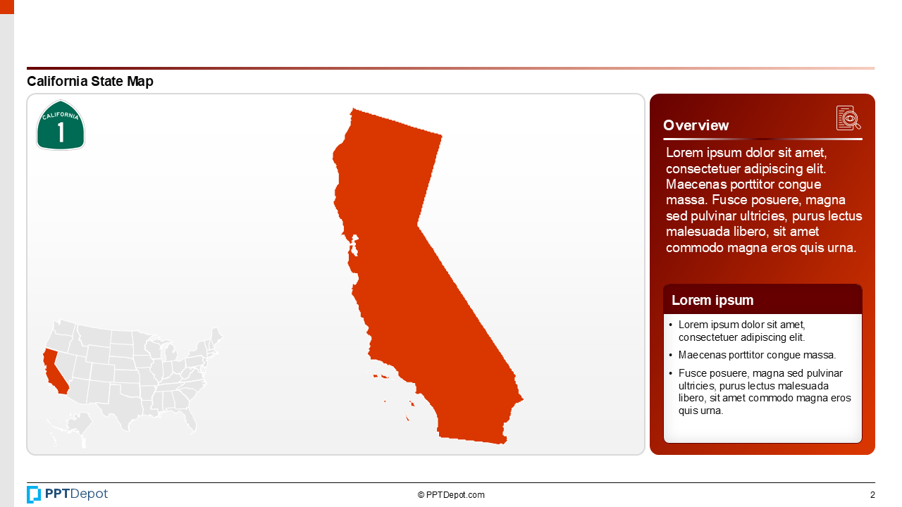 Map Series: California PPT Map PPT Slide 3