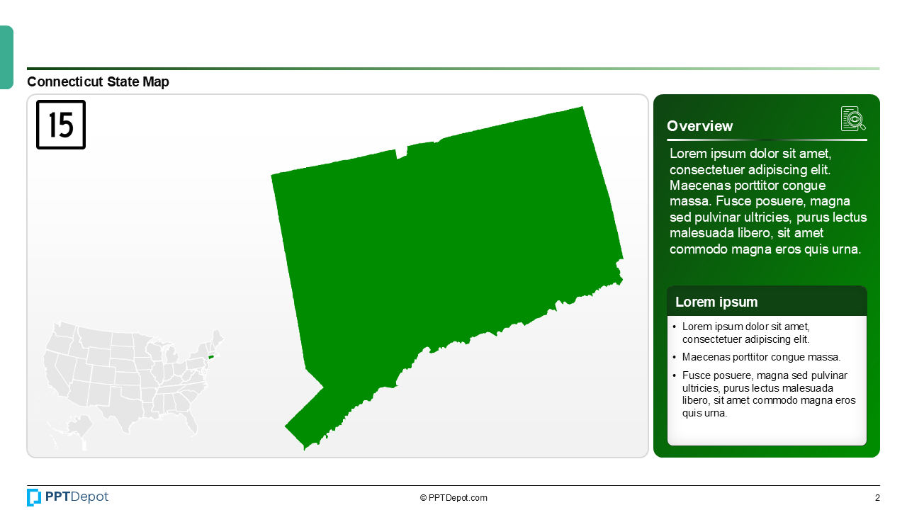 Map Series: Connecticut PPT Map PPT Slide 3