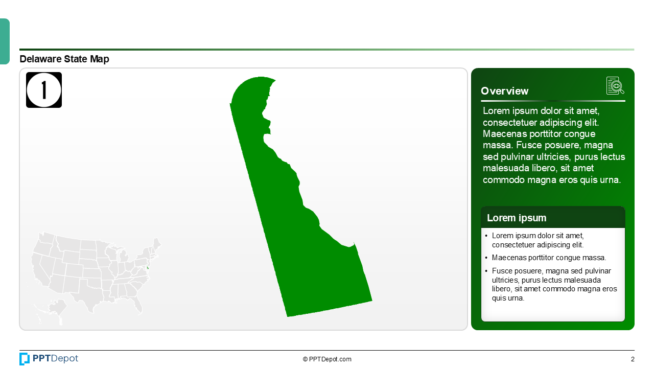 Map Series: Delaware PPT Map PPT Slide 3
