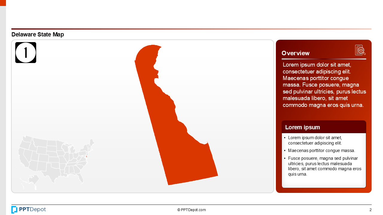 Map Series: Delaware PPT Map PPT Slide 3