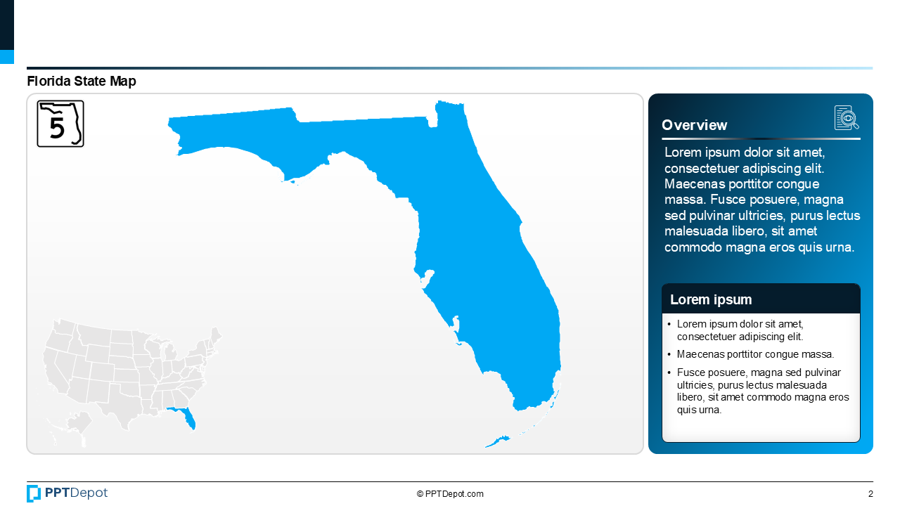 Map Series: Florida PPT Map PPT Slide 3