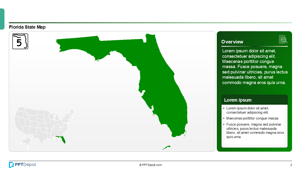 Map Series: Florida PPT Map PPT Slide 3