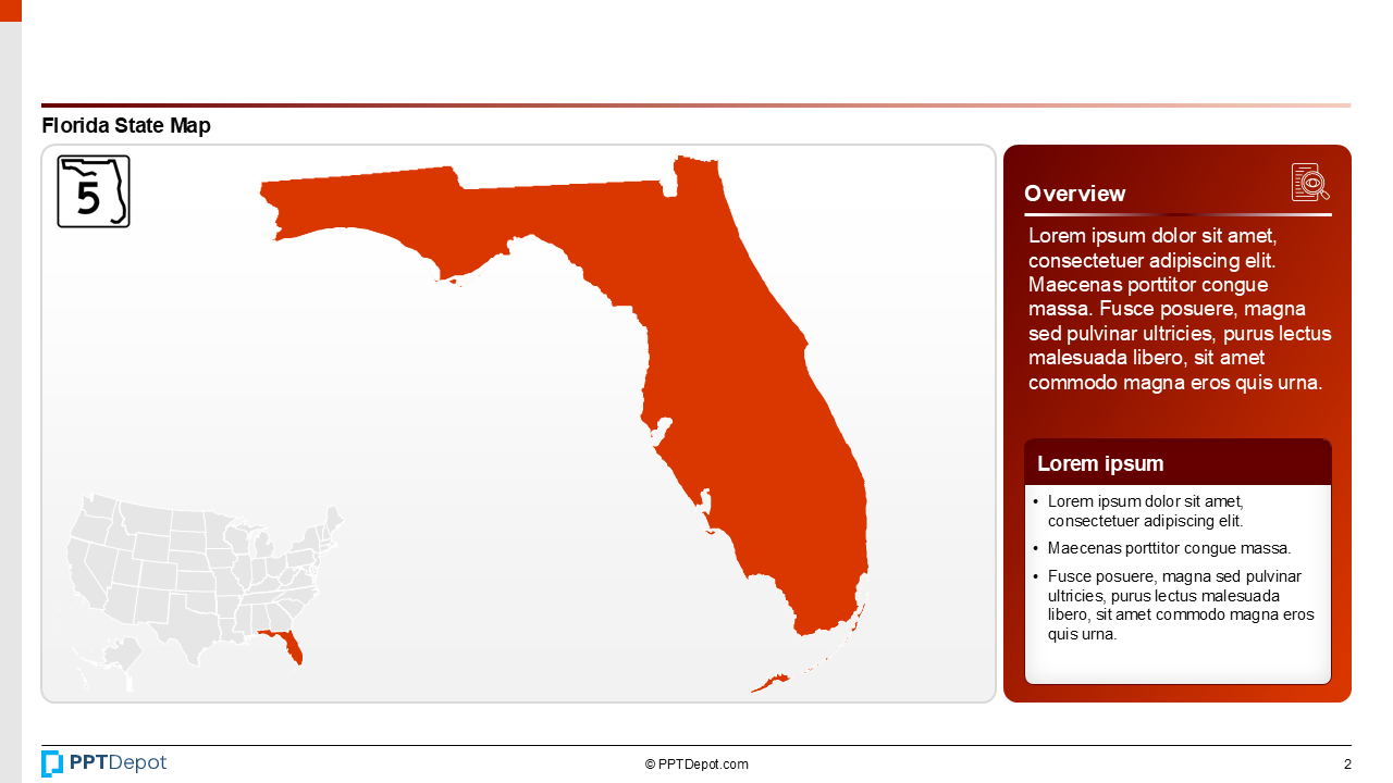 Map Series: Florida PPT Map PPT Slide 3