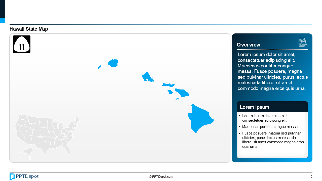 Map Series: Hawaii PPT Map PPT Slide 3