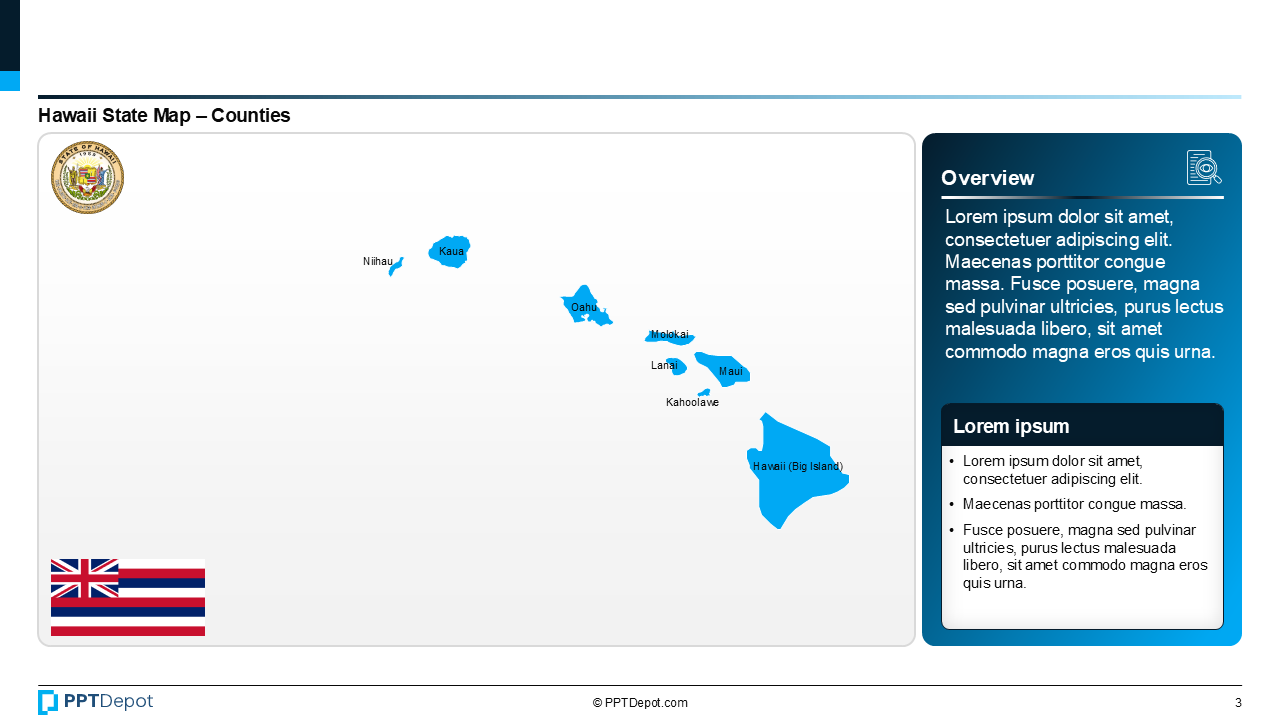 Map Series: Hawaii PPT Map PPT Slide 4