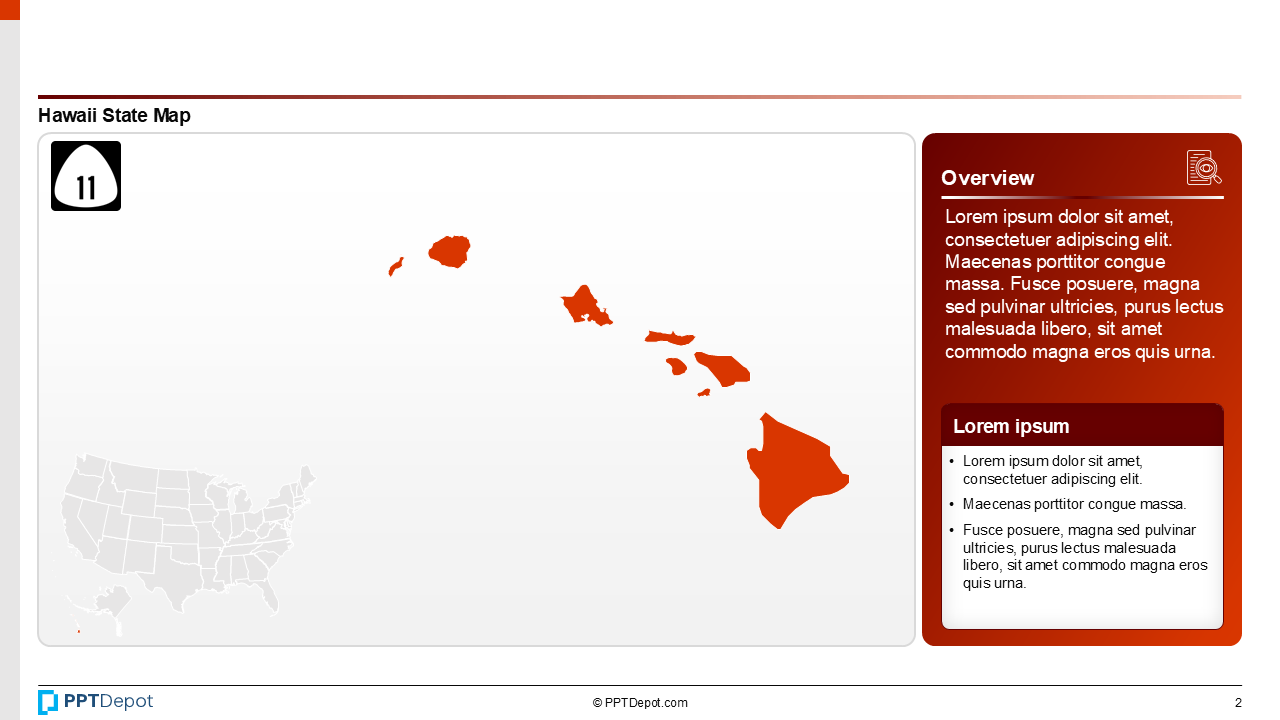 Map Series: Hawaii PPT Map PPT Slide 3