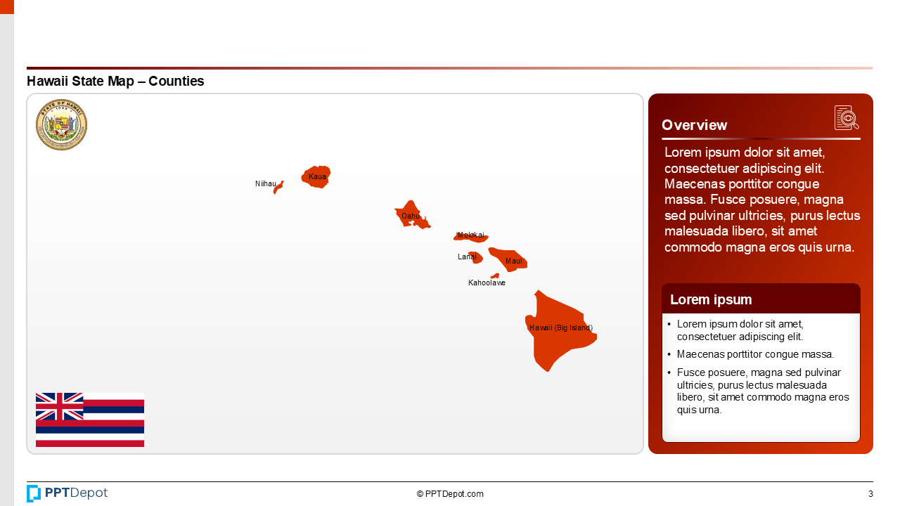 Map Series: Hawaii PPT Map PPT Slide 4