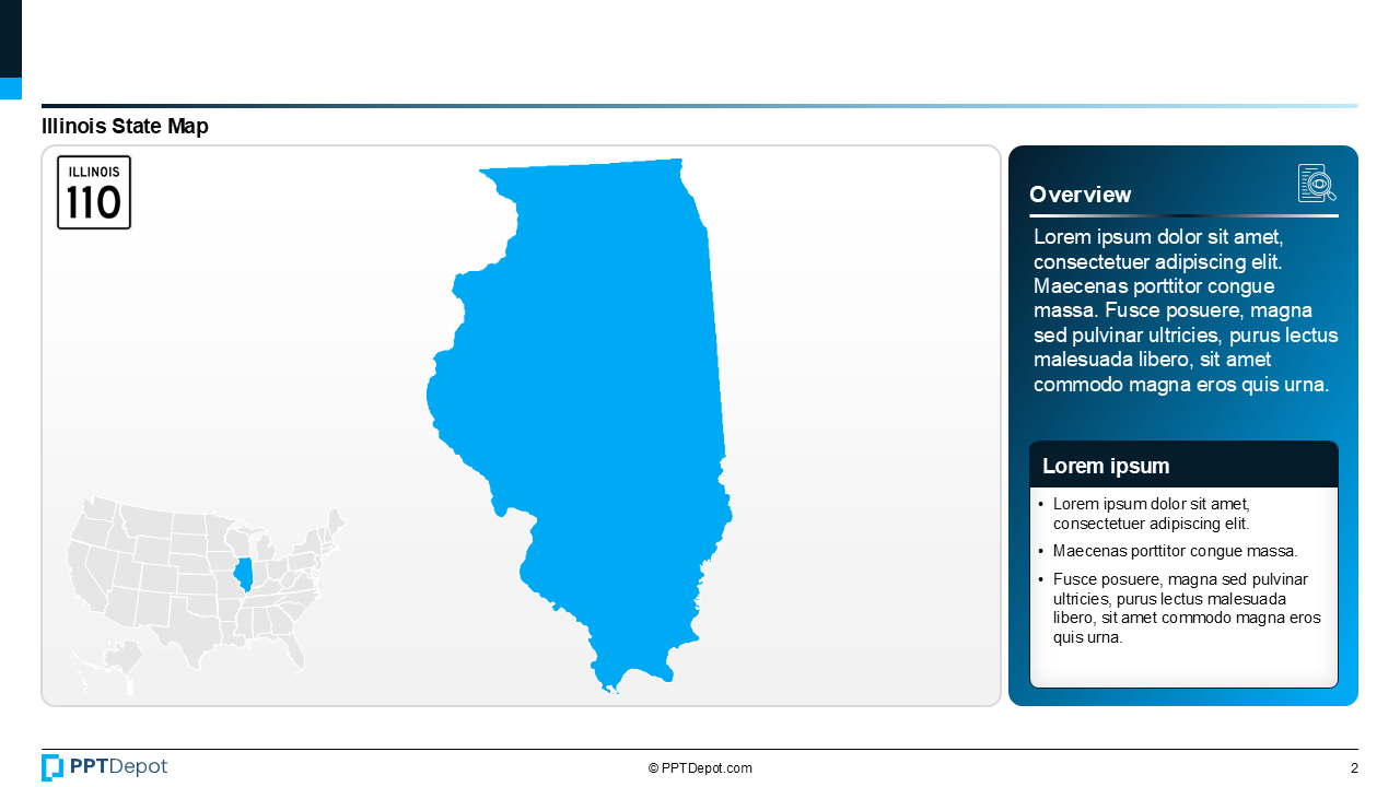 Map Series: Illinois PPT Map PPT Slide 3