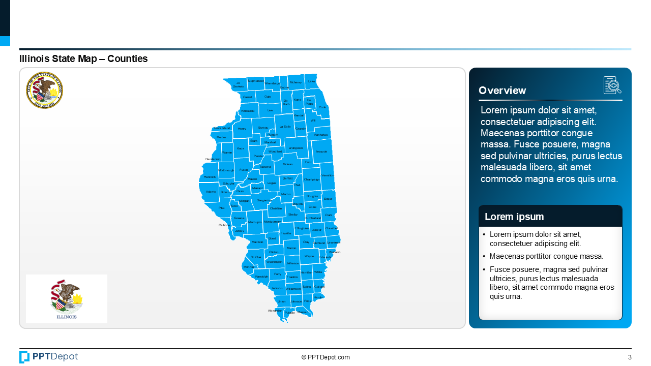 Map Series: Illinois PPT Map PPT Slide 4
