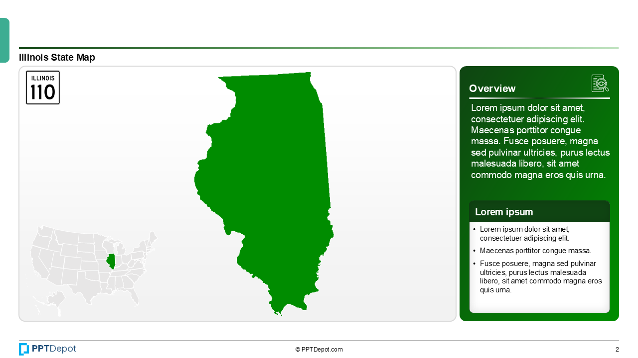 Map Series: Illinois PPT Map PPT Slide 3