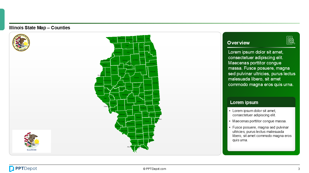 Map Series: Illinois PPT Map PPT Slide 4