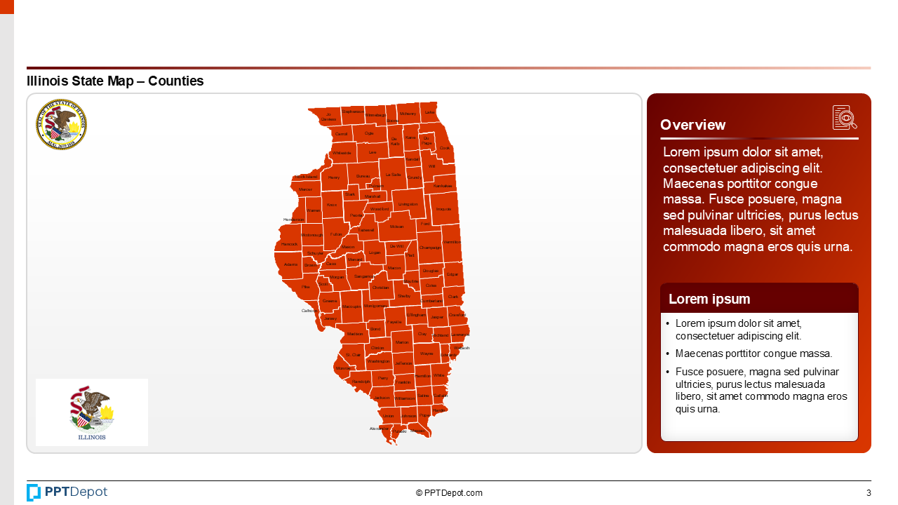Map Series: Illinois PPT Map PPT Slide 4