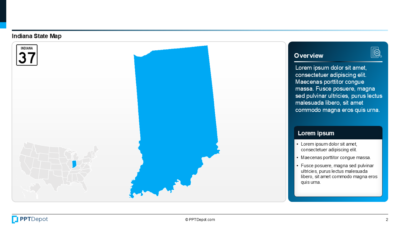 Map Series: Indiana PPT Map PPT Slide 3