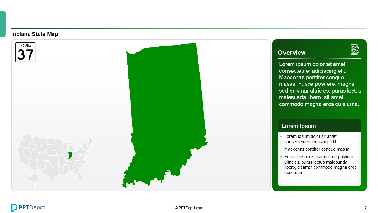 Map Series: Indiana PPT Map PPT Slide 3