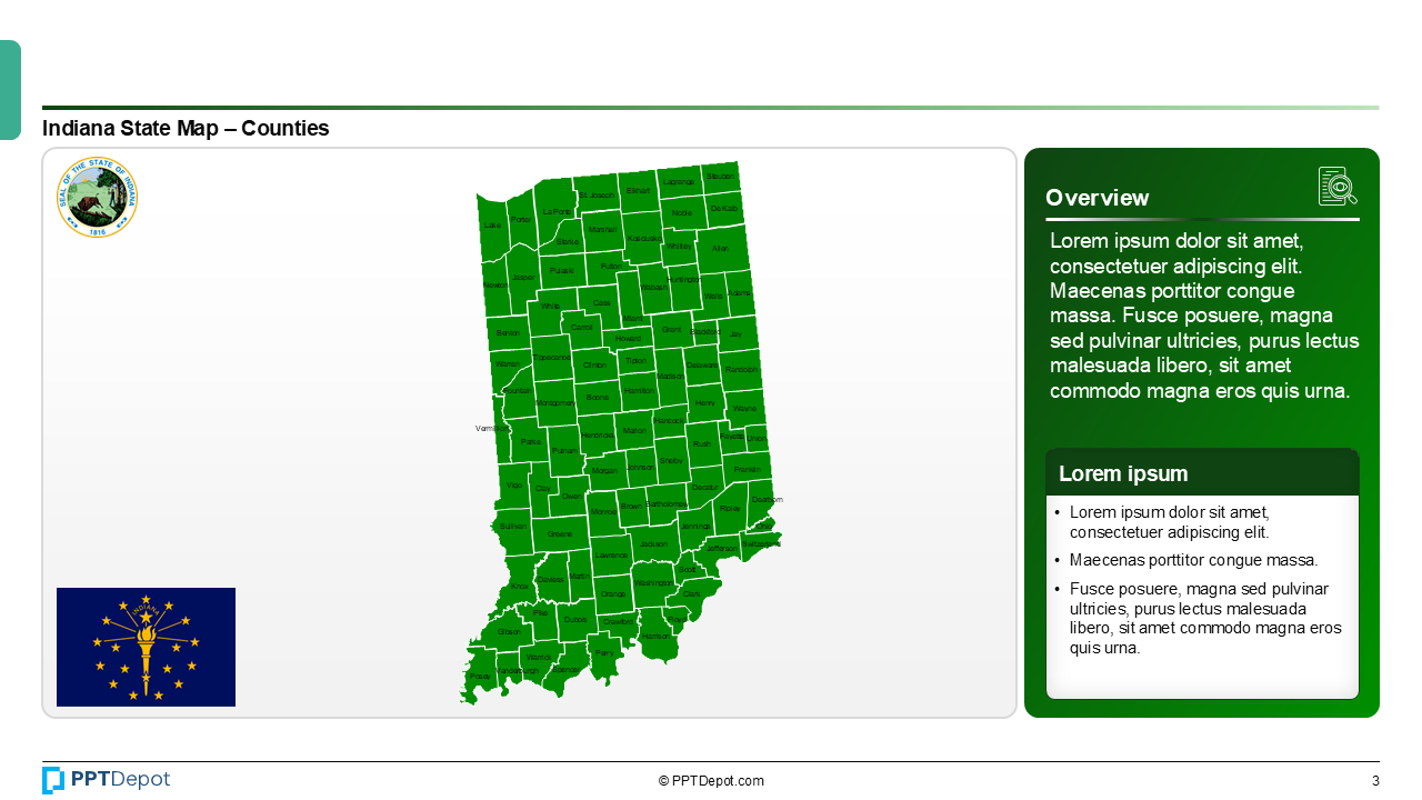Map Series: Indiana PPT Map PPT Slide 4
