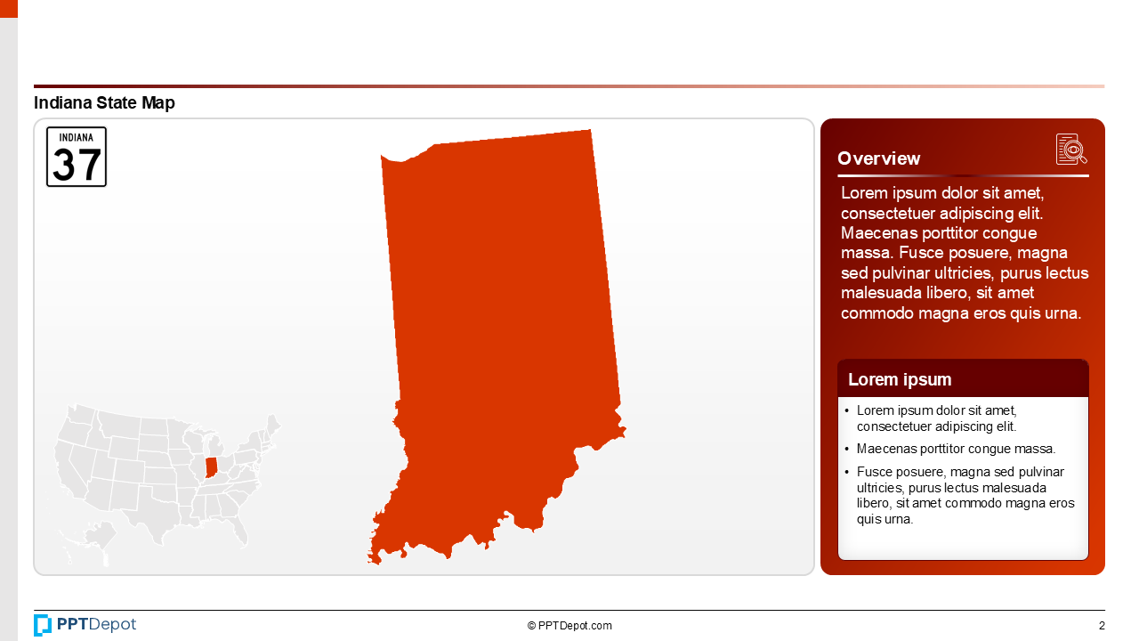 Map Series: Indiana PPT Map PPT Slide 3