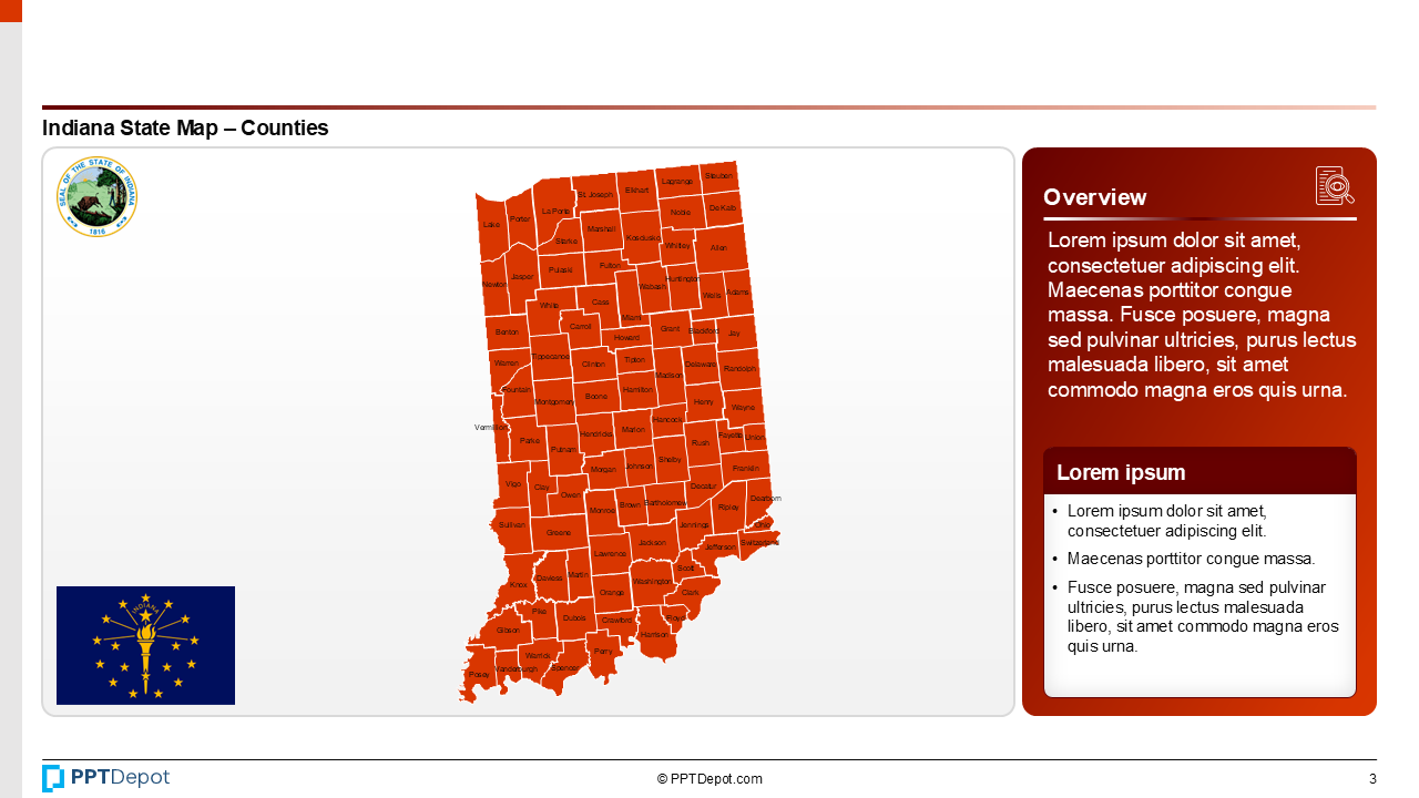 Map Series: Indiana PPT Map PPT Slide 4
