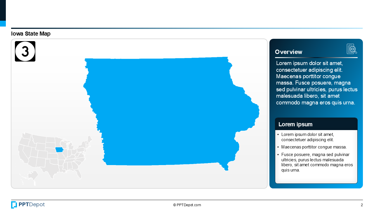 Map Series: Iowa PPT Map PPT Slide 3