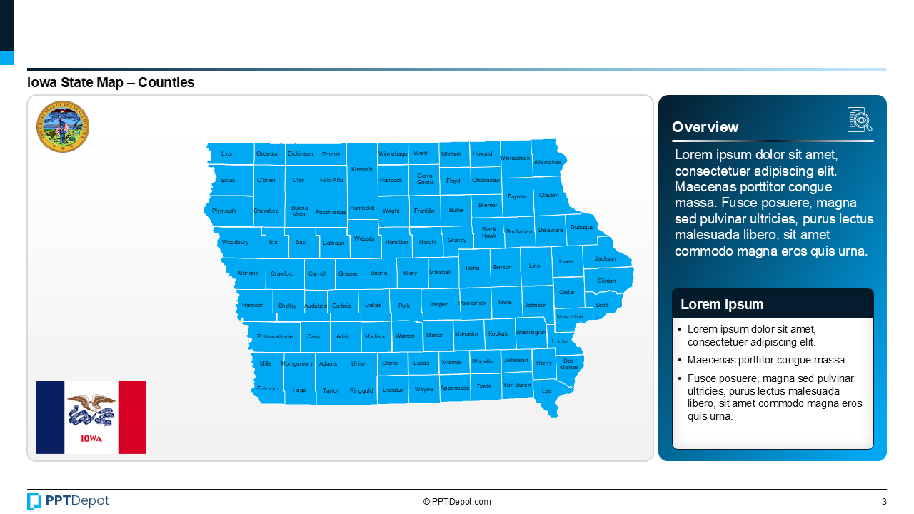 Map Series: Iowa PPT Map PPT Slide 4