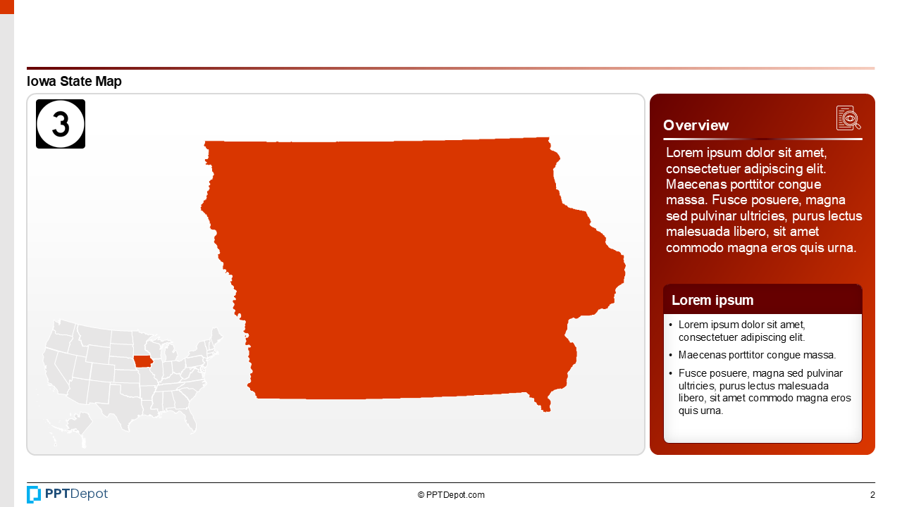 Map Series: Iowa PPT Map PPT Slide 3