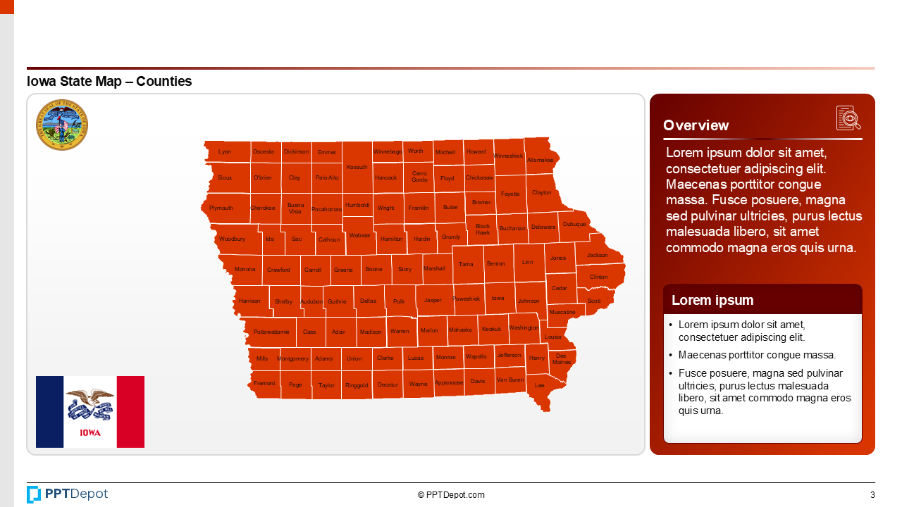 Map Series: Iowa PPT Map PPT Slide 4