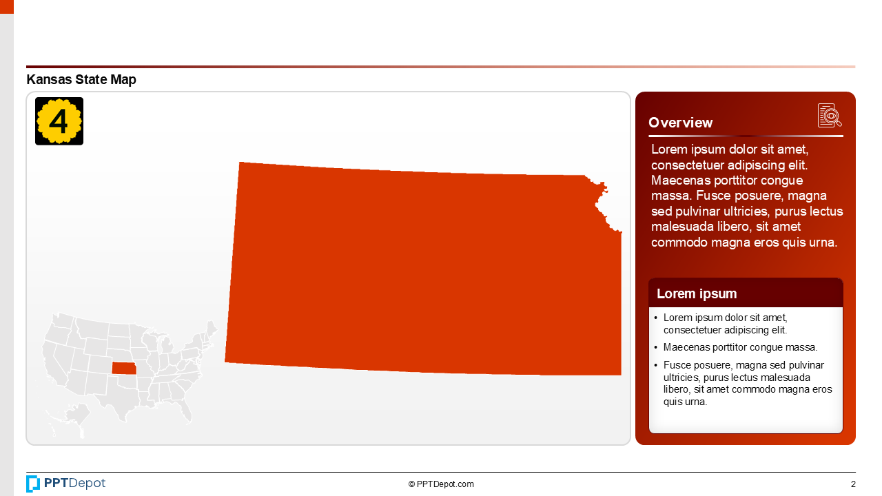 Map Series: Kansas PPT Map PPT Slide 3