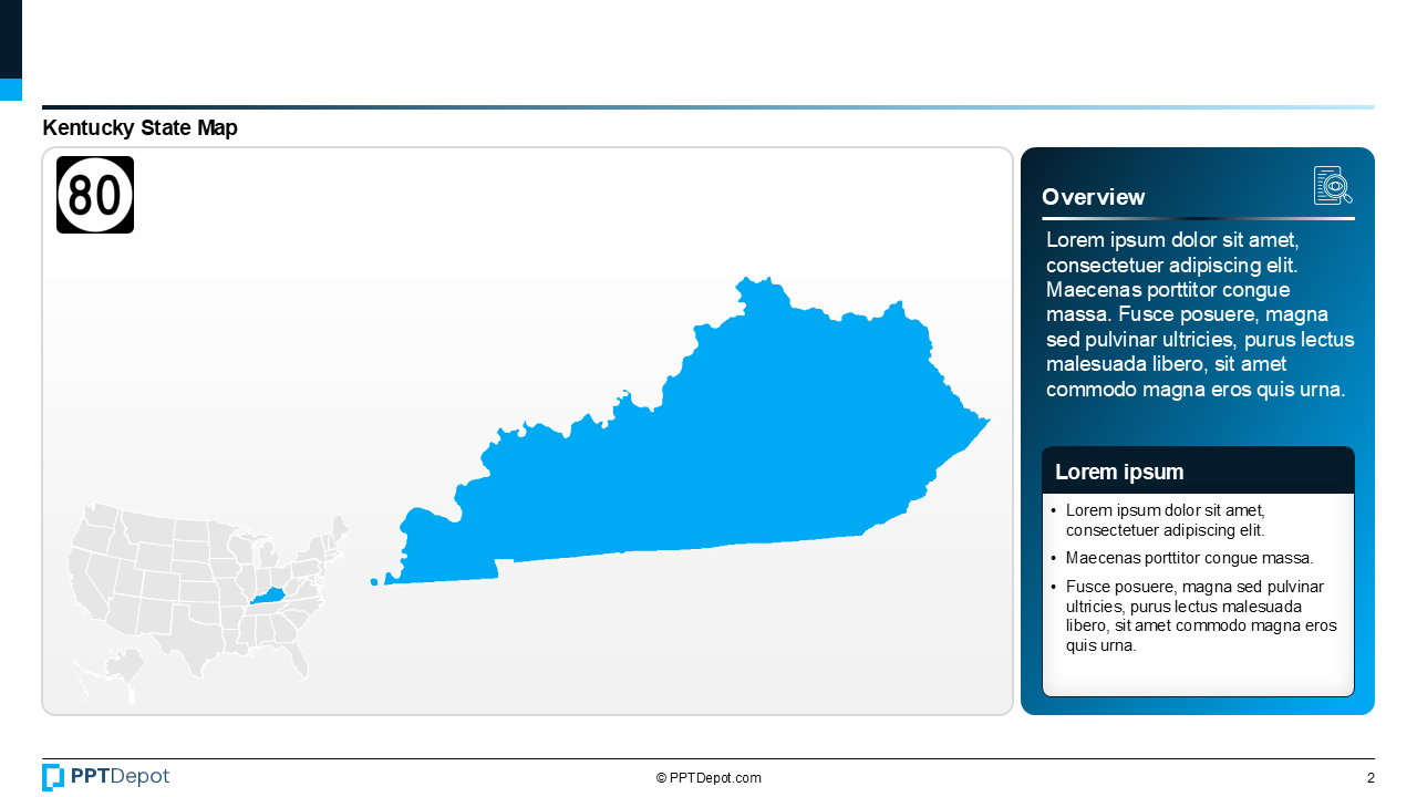 Map Series: Kentucky PPT Map PPT Slide 3
