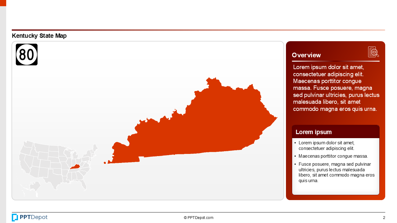 Map Series: Kentucky PPT Map PPT Slide 3