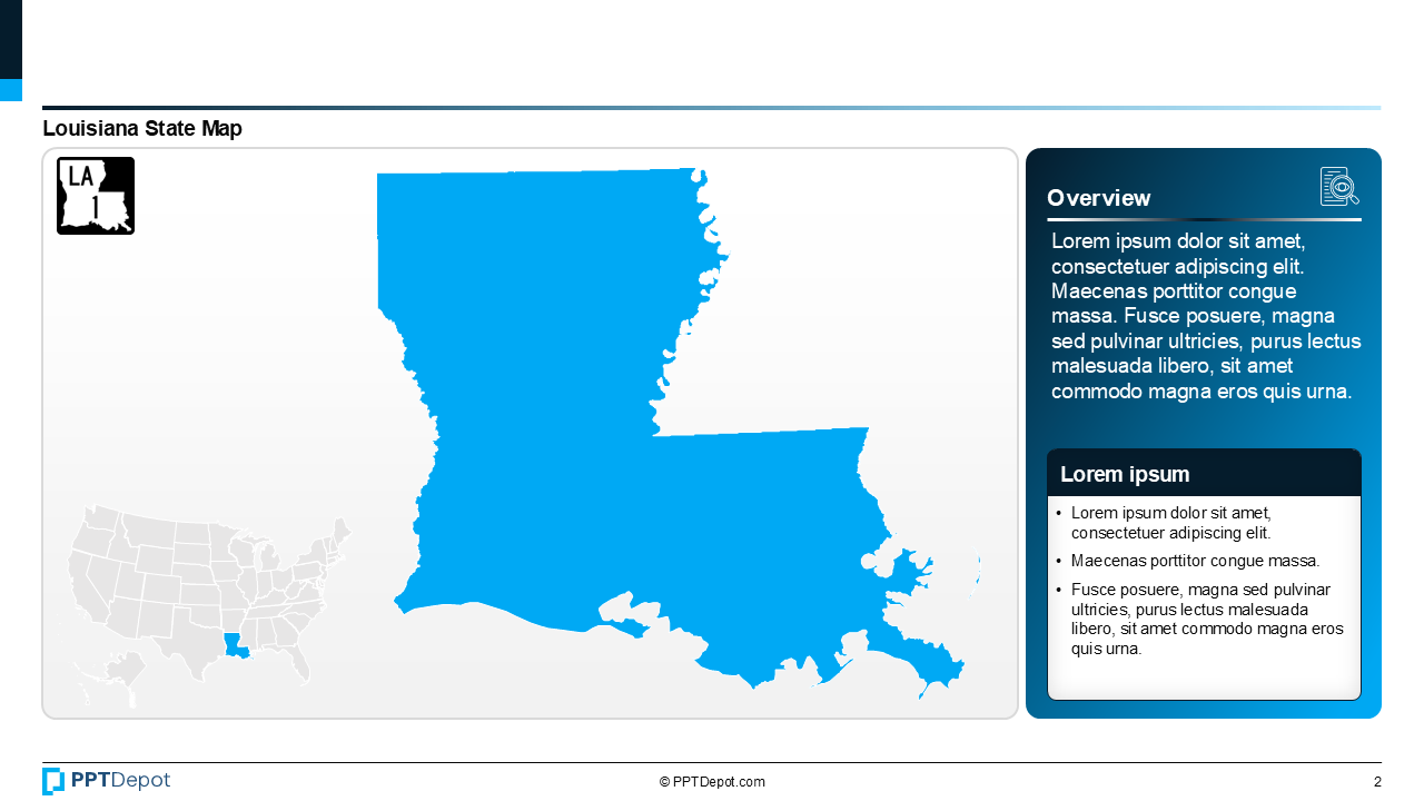 Map Series: Louisiana PPT Map PPT Slide 3