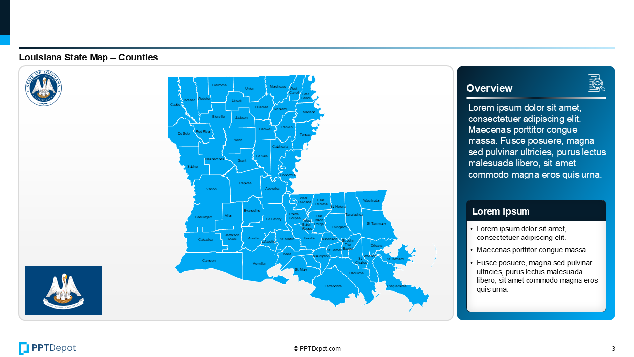 Map Series: Louisiana PPT Map PPT Slide 4